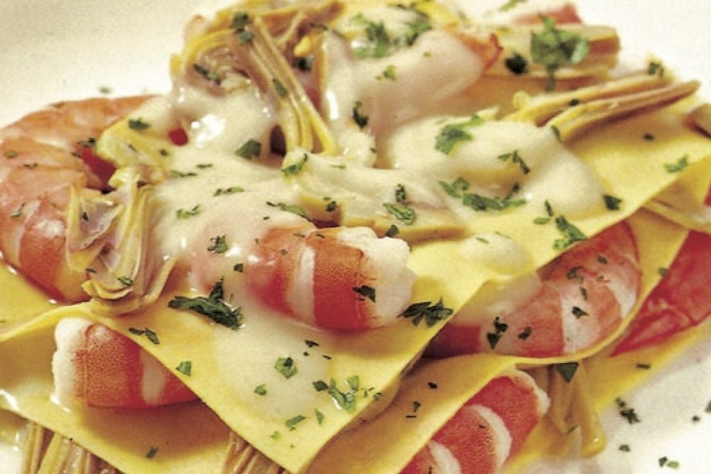 Lasagne-carciofi-e-gamberi
