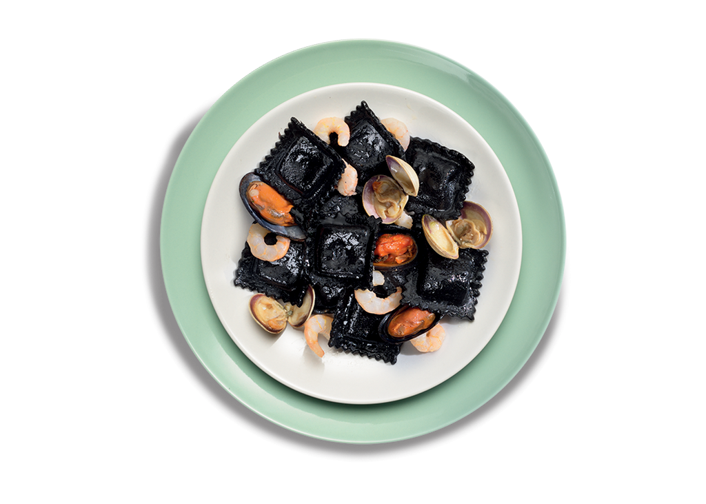 Ravioli ripieni cappesante e gamberetti
