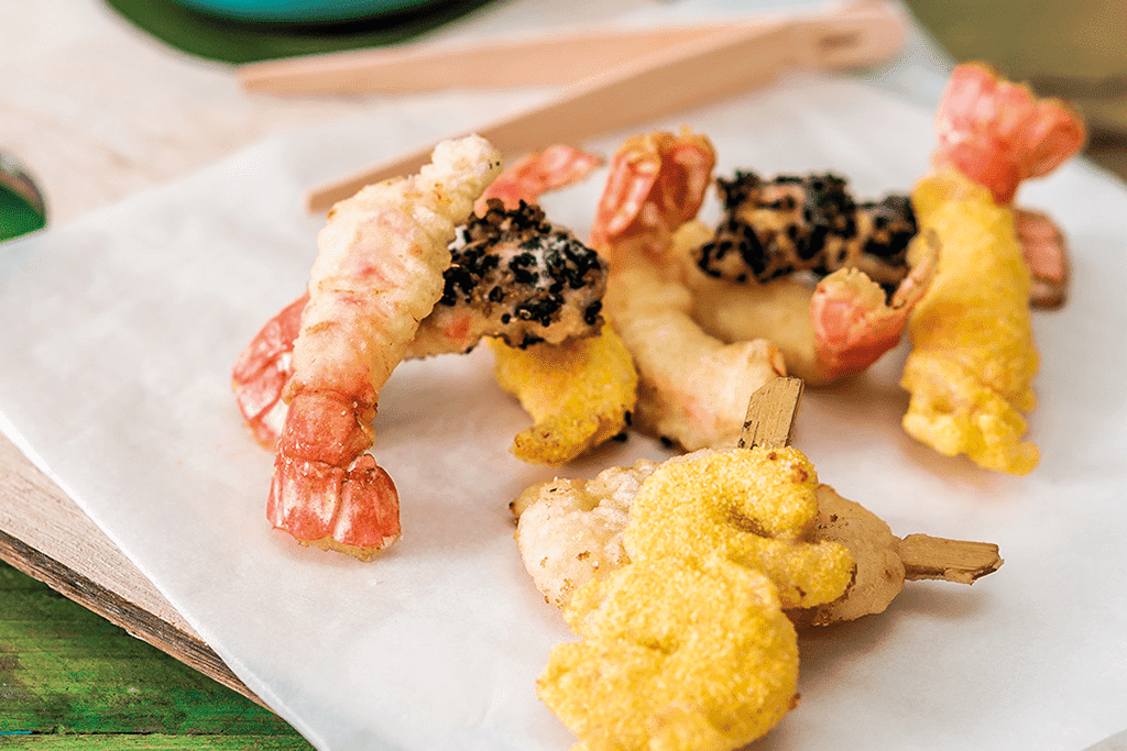 Tempura di scampi e gamberi